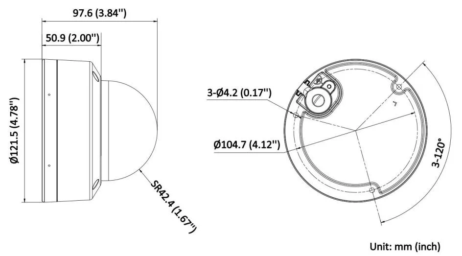 Diagrama de dimensiones SC-IPDM4HLI-PoE67